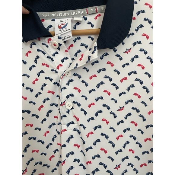 PUMA Volition America Aviator Sunglasses Print Golf Polo Men's XXL Performance - Picture 4 of 11